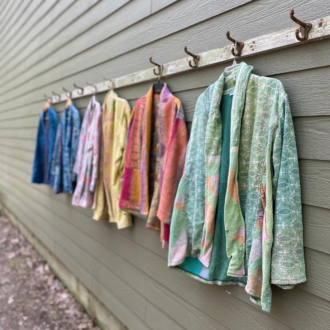 Seeds - Kantha Blazer Jacket | Repurposed Cotton Pockets One Size