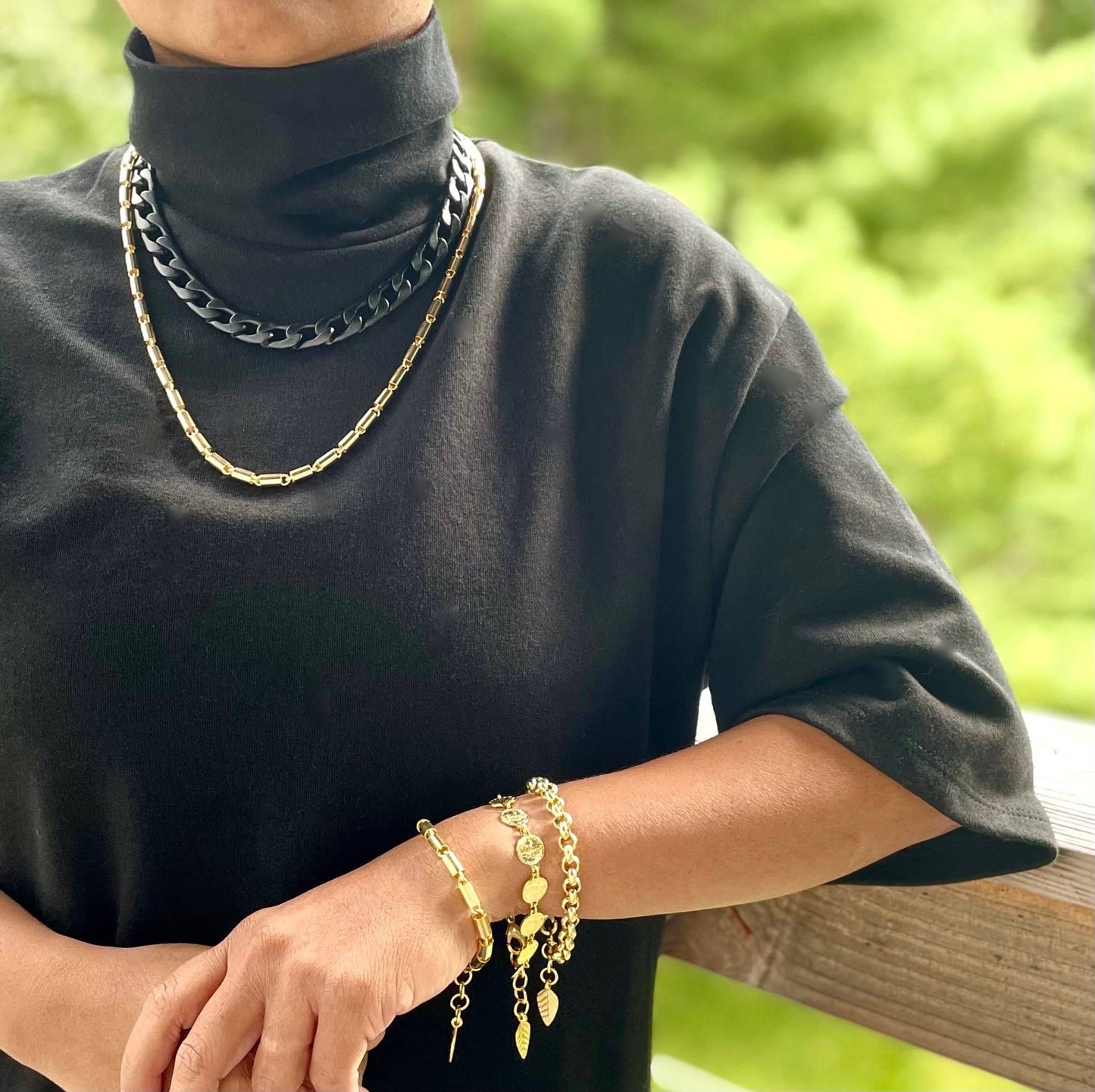 David Aubrey Jewelry - DORB06 Gold Coin Chain Bracelet