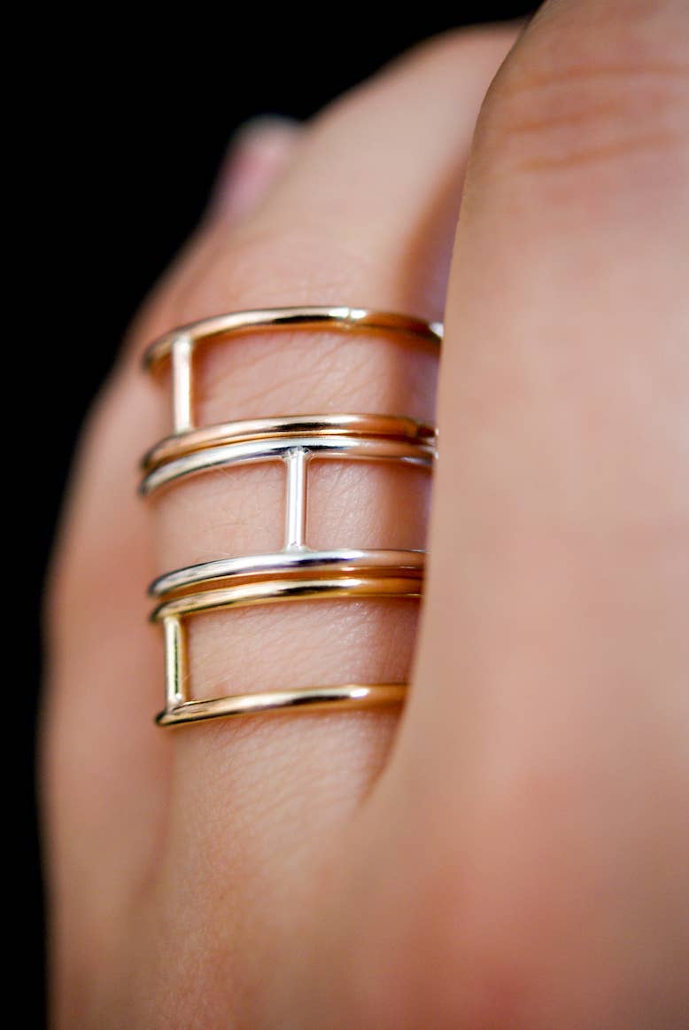 Hannah Naomi - Thick Cage Ring, 14K Gold Fill: Smooth Finish / 6.5 / Small