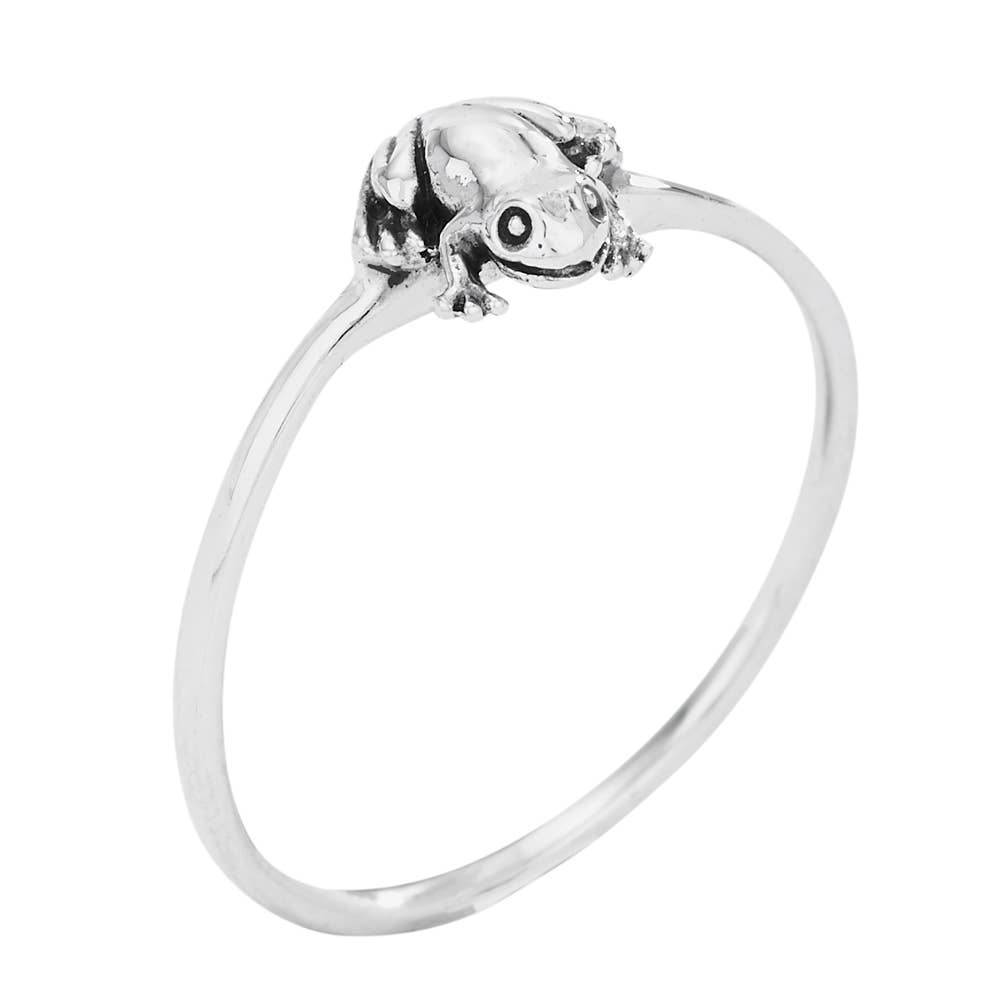 Tiger Mountain Jewelry - Ribbit Sterling Silver Frog Ring: 9