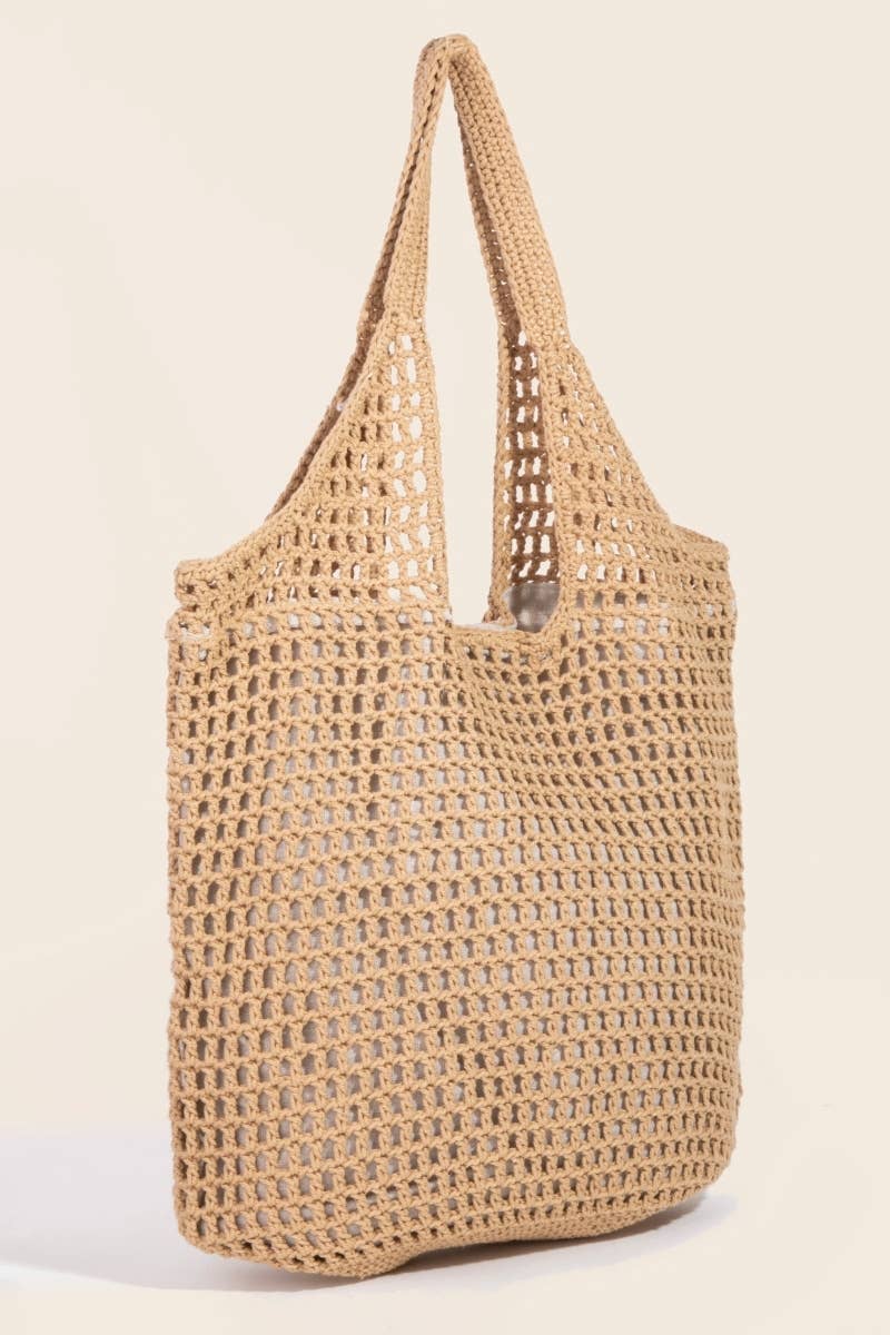 Braided Mesh Hobo Shoulder Tote Bag: IV