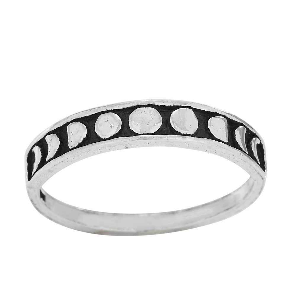 Tiger Mountain Jewelry - Moon Phases Sterling Silver Band Ring: 7