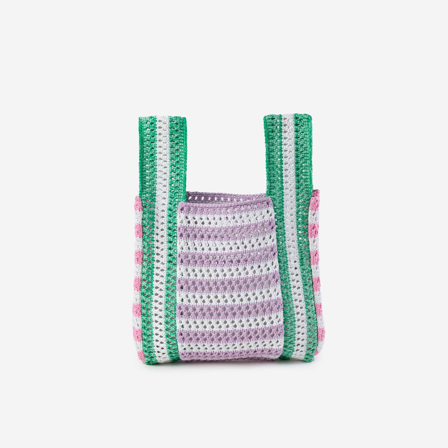 Stripe Mini Raffia Bag: Kelly Lilac