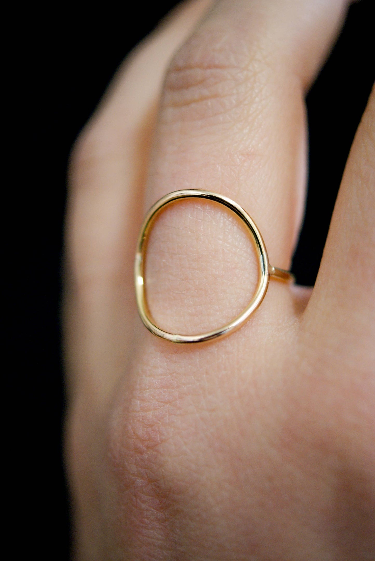 Hannah Naomi - Thick Circle Ring in 14k Gold Fill: Hammered / 7