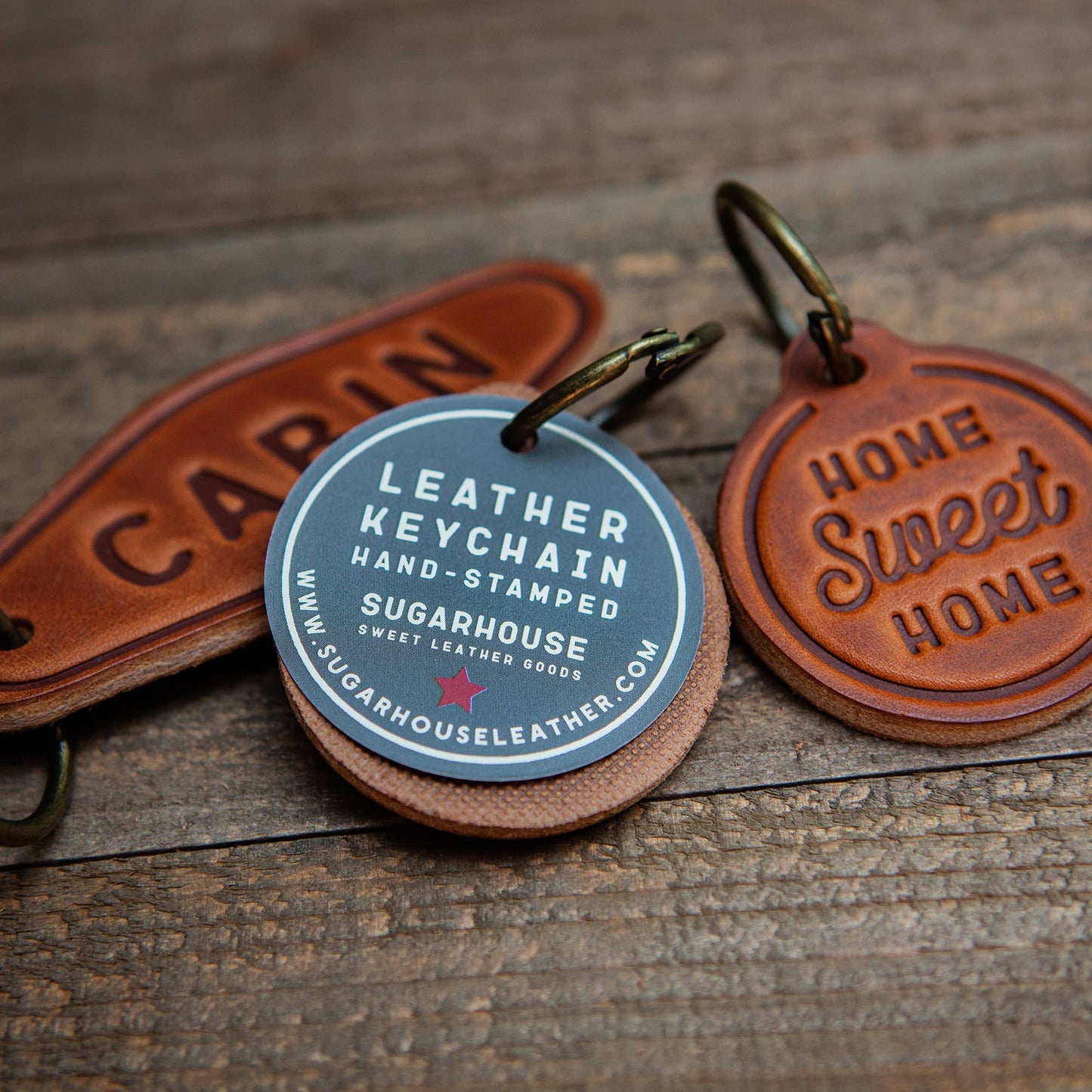 Sugarhouse Leather - Oregon State Silhouette Leather Keychain Circle