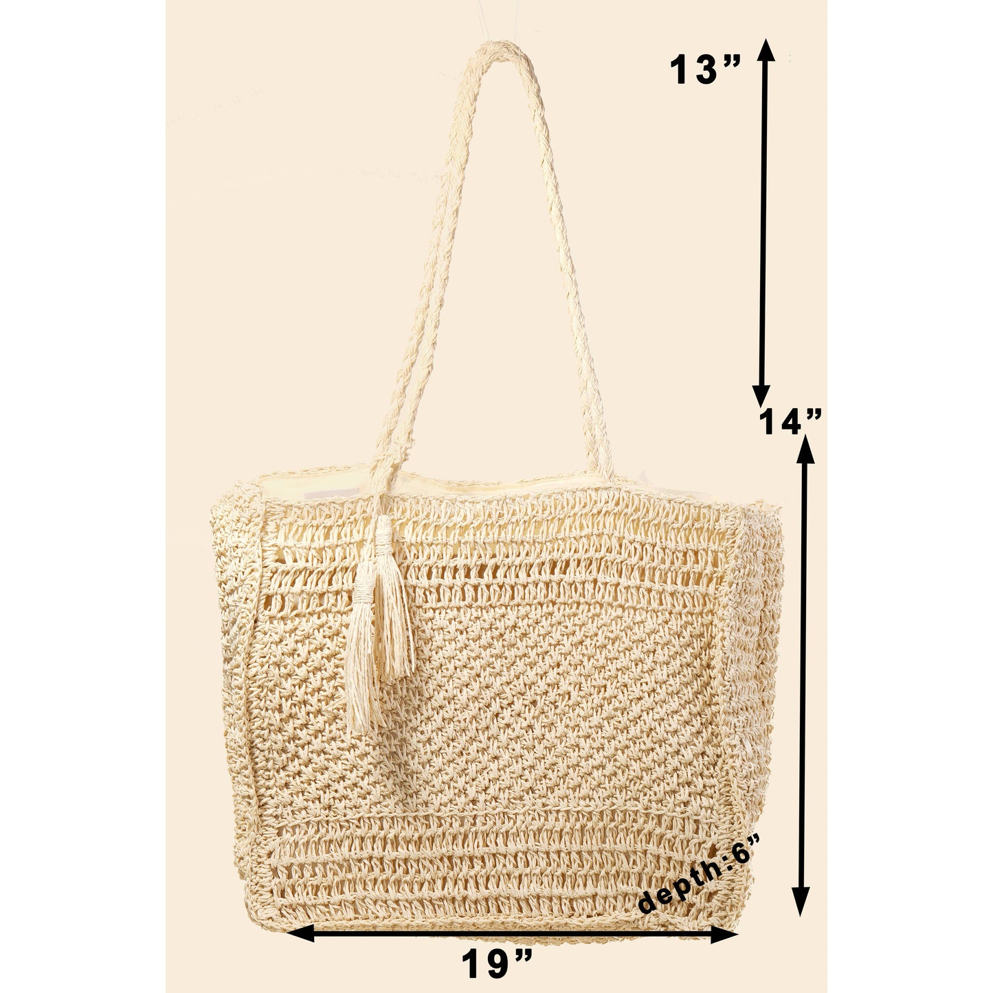 Straw Knit Tote Bag: IV