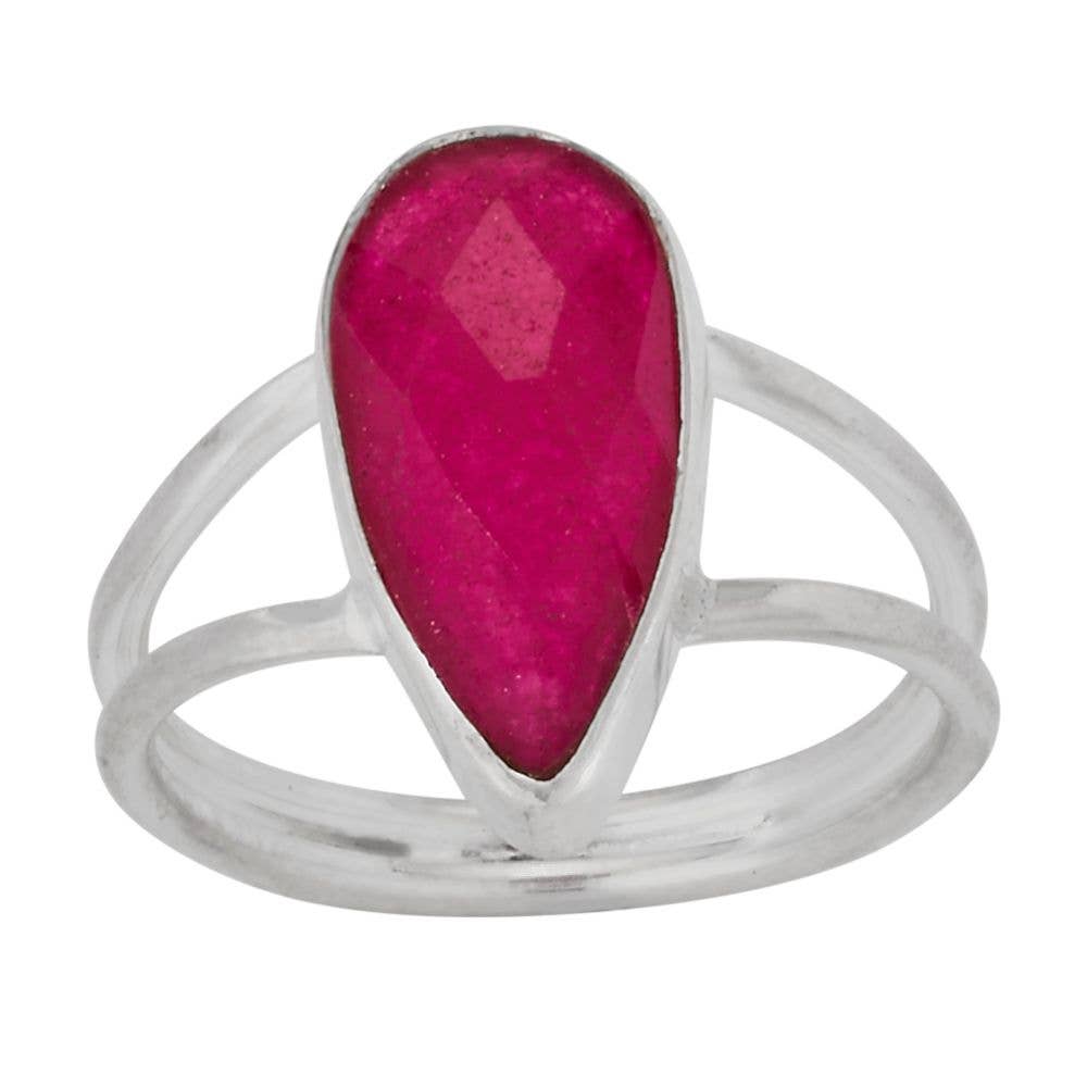 Tiger Mountain Jewelry - The Eternal Flame Sterling Silver Faceted Ruby Ring: 7