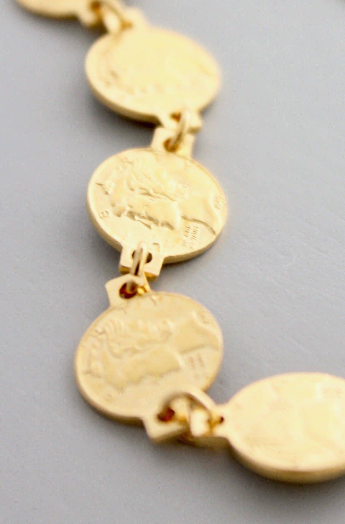 David Aubrey Jewelry - DORB06 Gold Coin Chain Bracelet