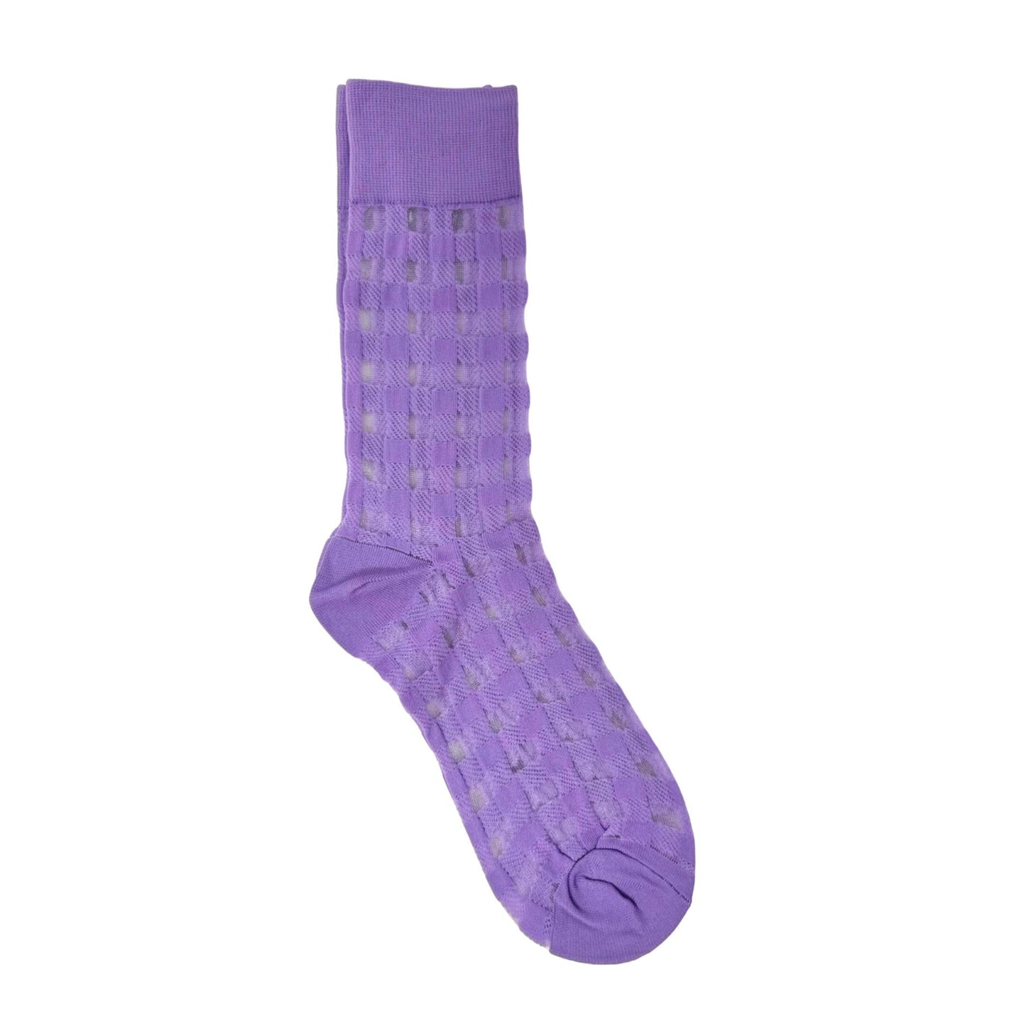 Mesh Grid Crew Socks – Preppy & Colorful Style: Purple