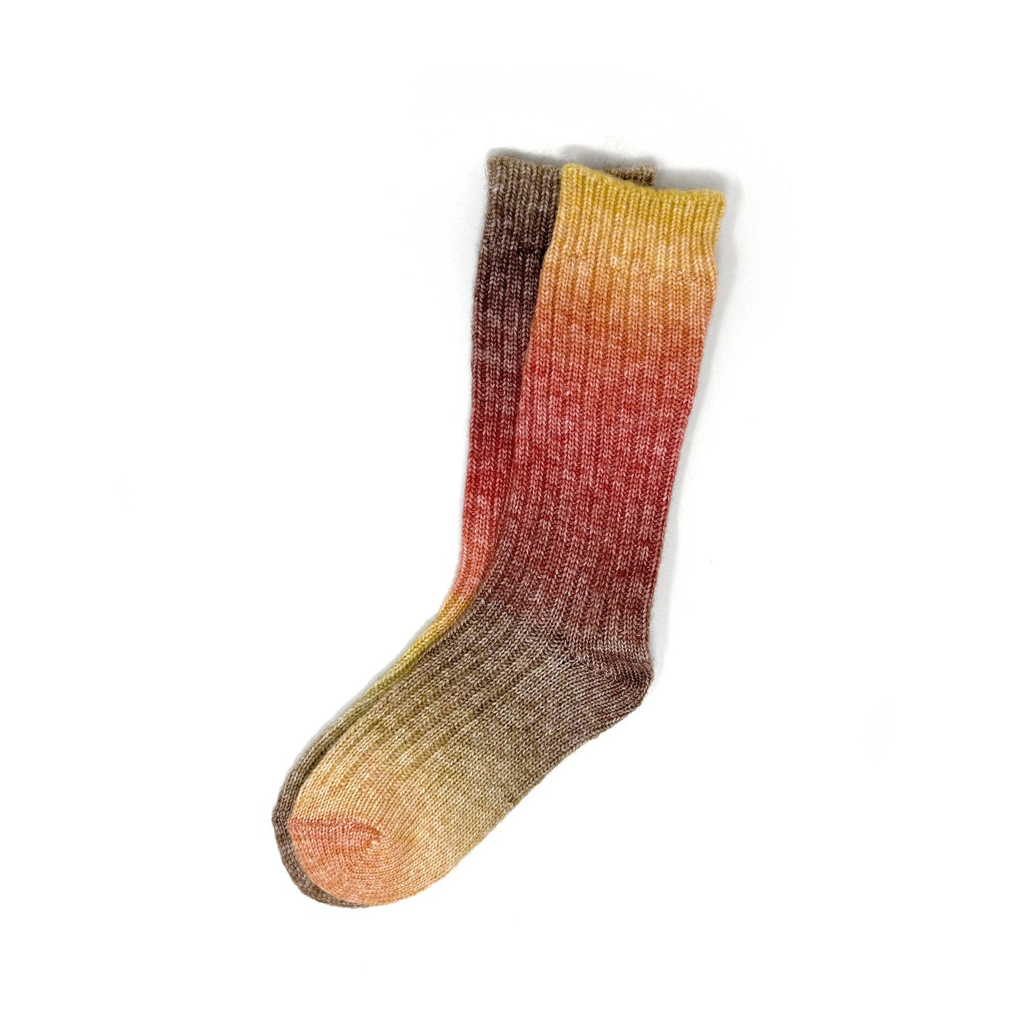 Rainbow Unicorn Birthday Surprise - Ombré Sunset Socks: Lavender / Light Yellow / Tan