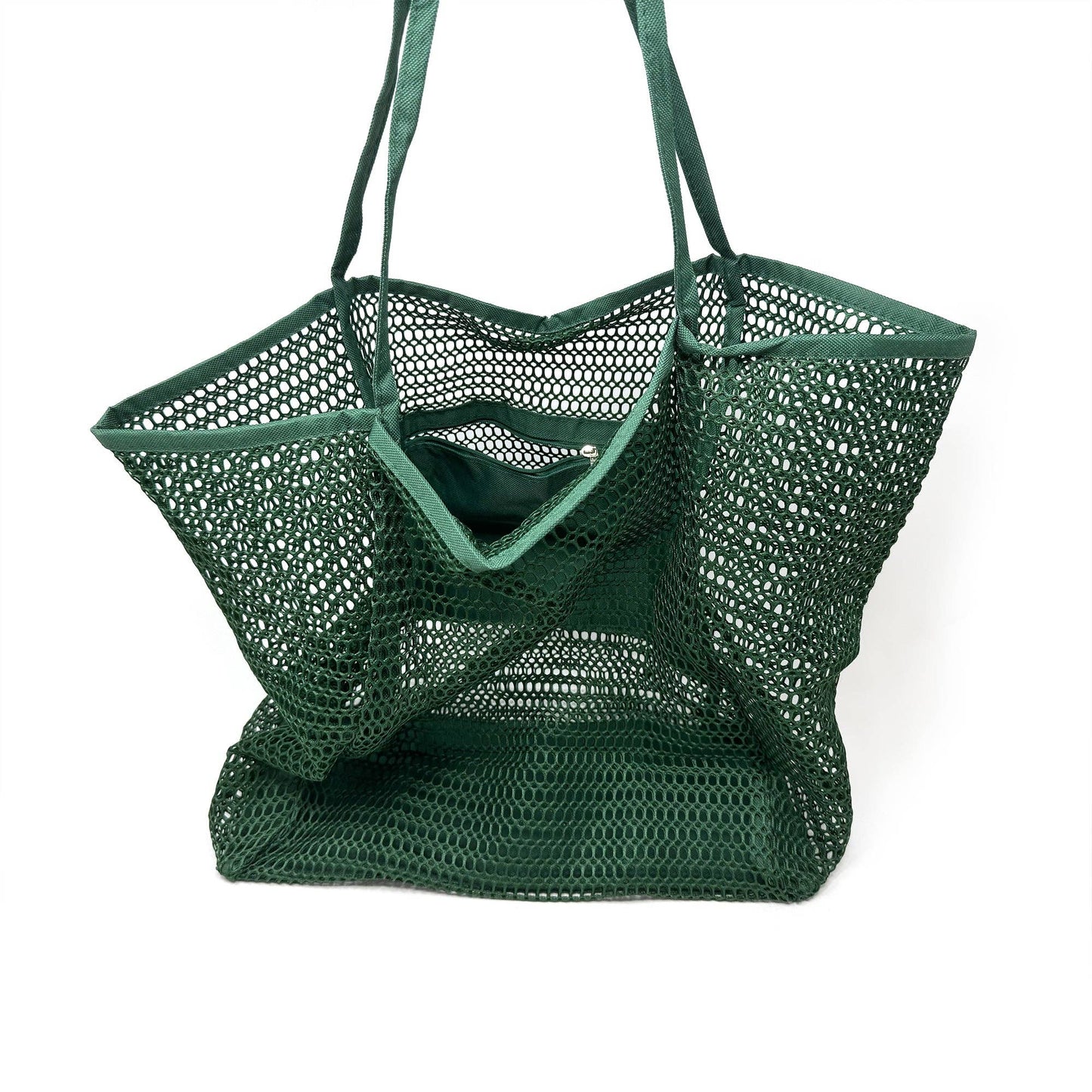 Italian Summer Mesh Tote – Spacious & Lightweight Beach Bag: Black