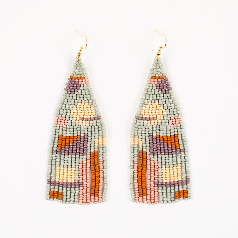 Altiplano - Shapes Fringe Earrings: Groovy Green