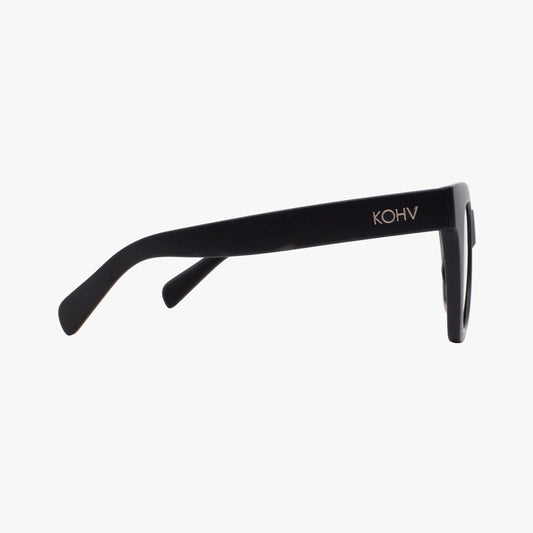 Kohv Eyewear - BAILEY GLOSS BLACK Polarized Oversized Square Sunglasses