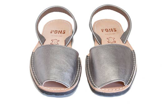 Pons Shoes - Classic Metallic - Pewter: 8