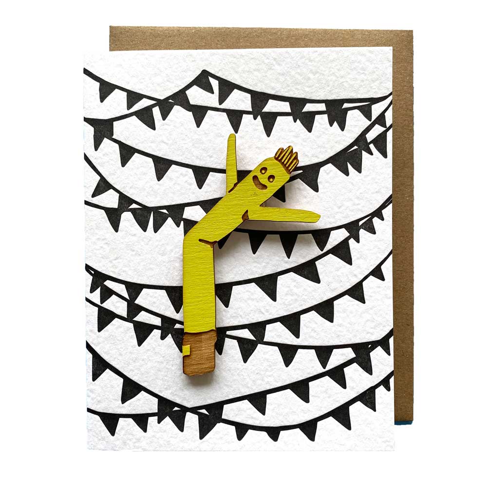 Air Dancer Magnet w/ Letterpres Pennant Card: Yellow