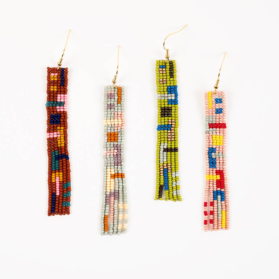 Altiplano - Cuadra Fringe Earrings: Jungle Green