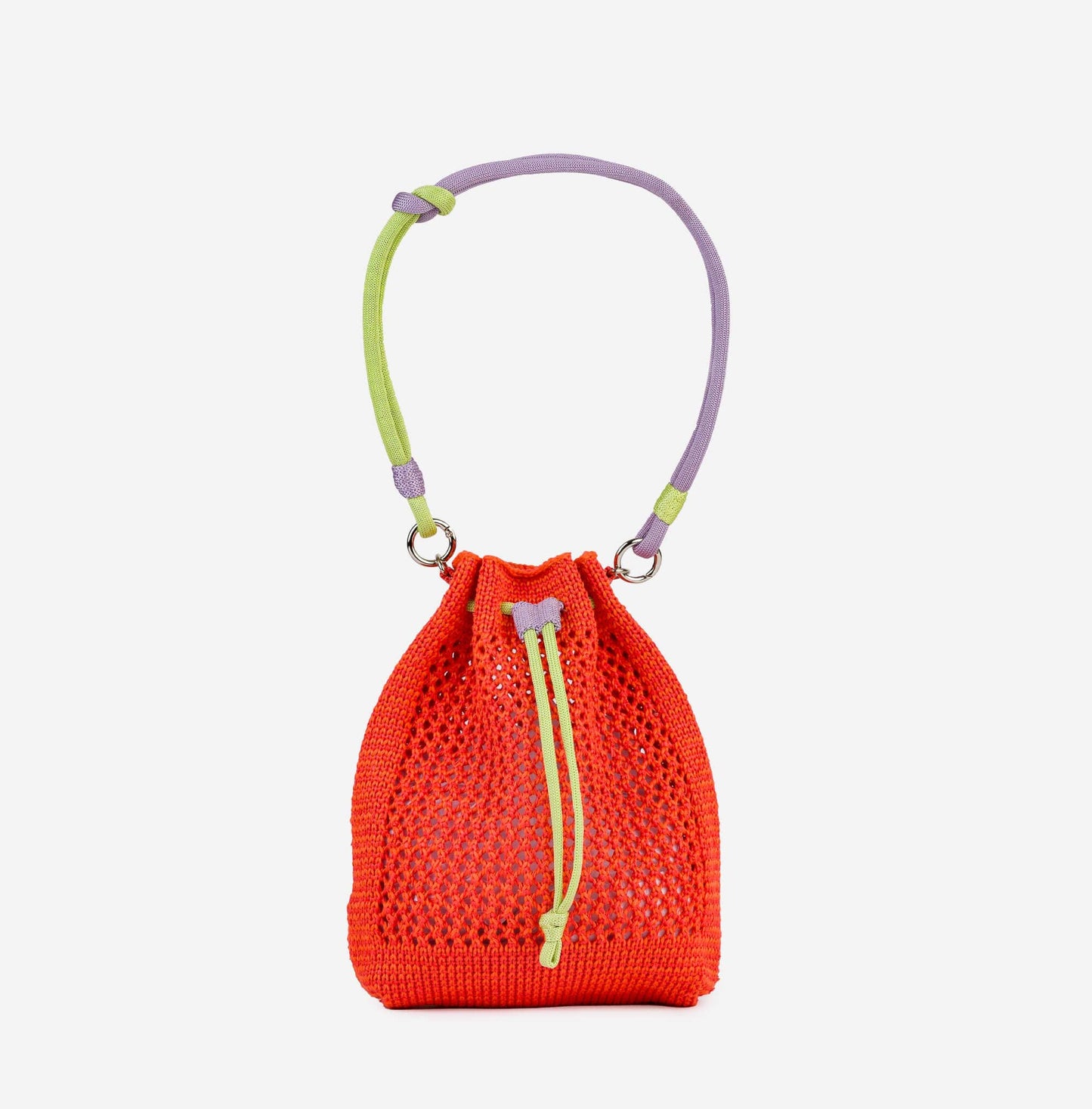Drawstring Raffia Mini Bag: Lilac