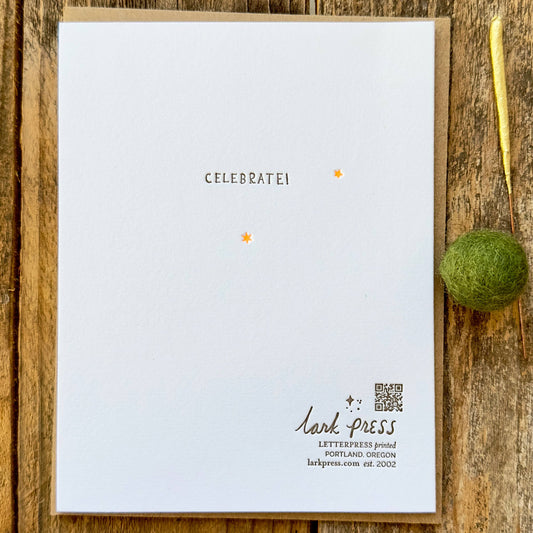 Birthday Letterpress Greeting Card Gold Foil Sparkler