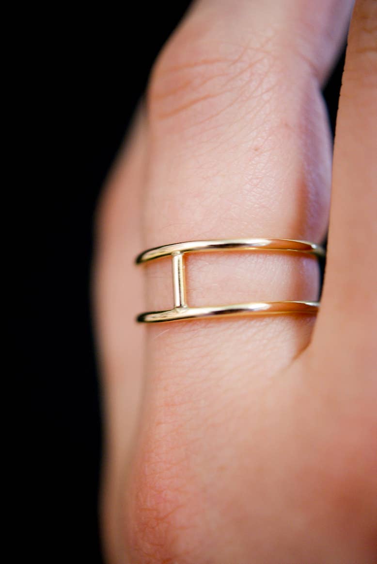 Hannah Naomi - Thick Cage Ring, 14K Gold Fill: Smooth Finish / 6.5 / Small