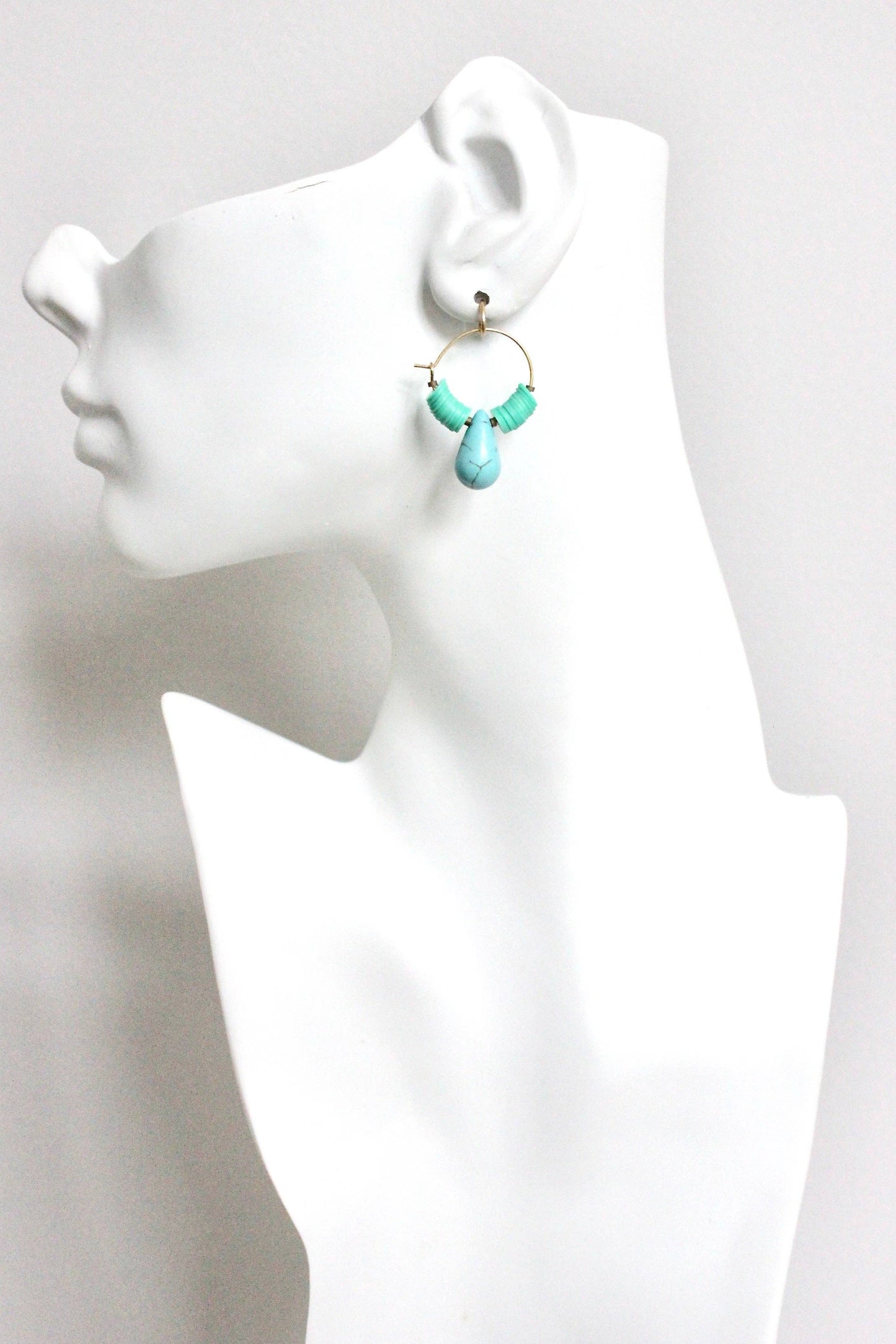 David Aubrey Jewelry - HYLE07 Mint and turquoise hoops