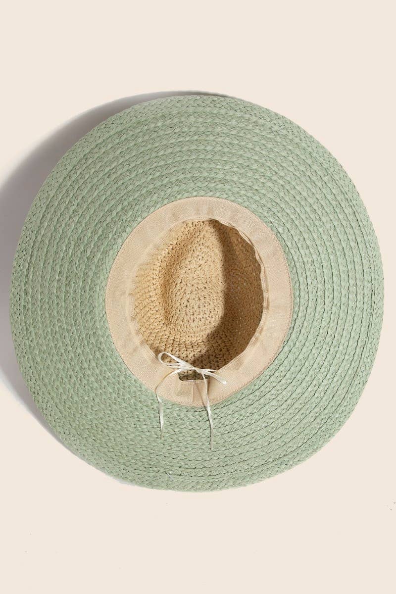 Tone Contrast Straw Hat: KA