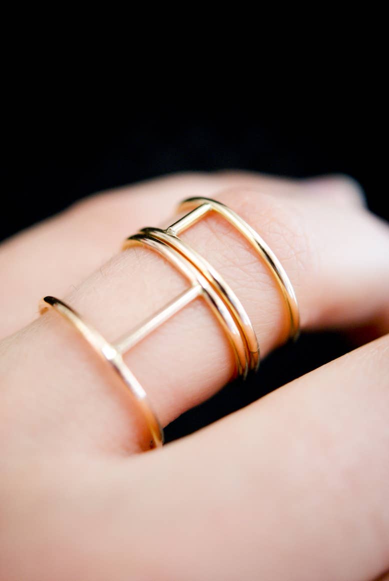 Hannah Naomi - Thick Cage Ring, 14K Gold Fill: Smooth Finish / 6.5 / Small