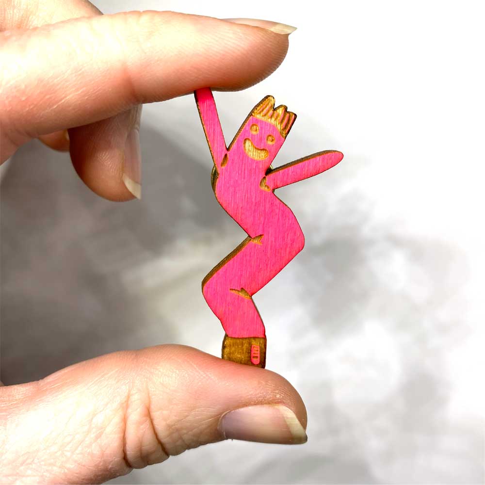 Wooden Air Dancer Pin
