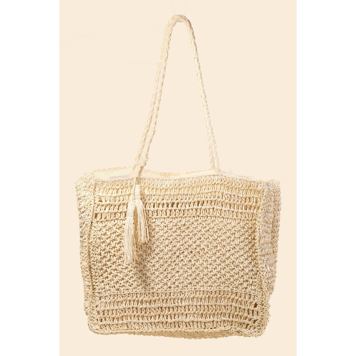 Straw Knit Tote Bag: IV