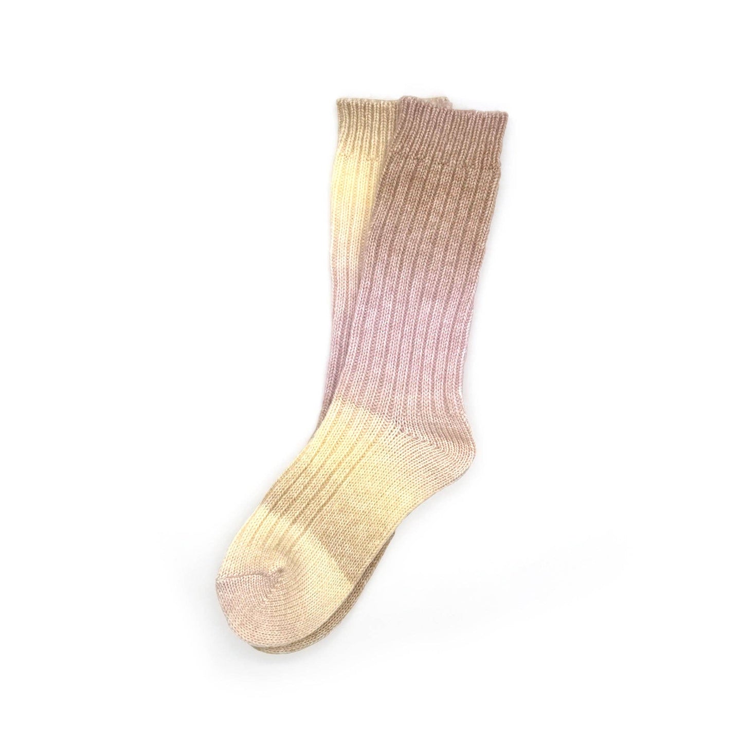Rainbow Unicorn Birthday Surprise - Ombré Sunset Socks: Lavender / Light Yellow / Tan