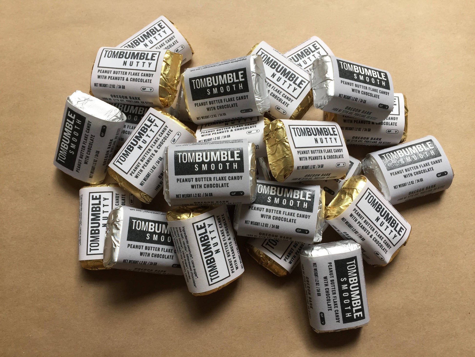 Wrapped Tom Bumble Nutty Candy Bars – artisan Portland chocolate treat