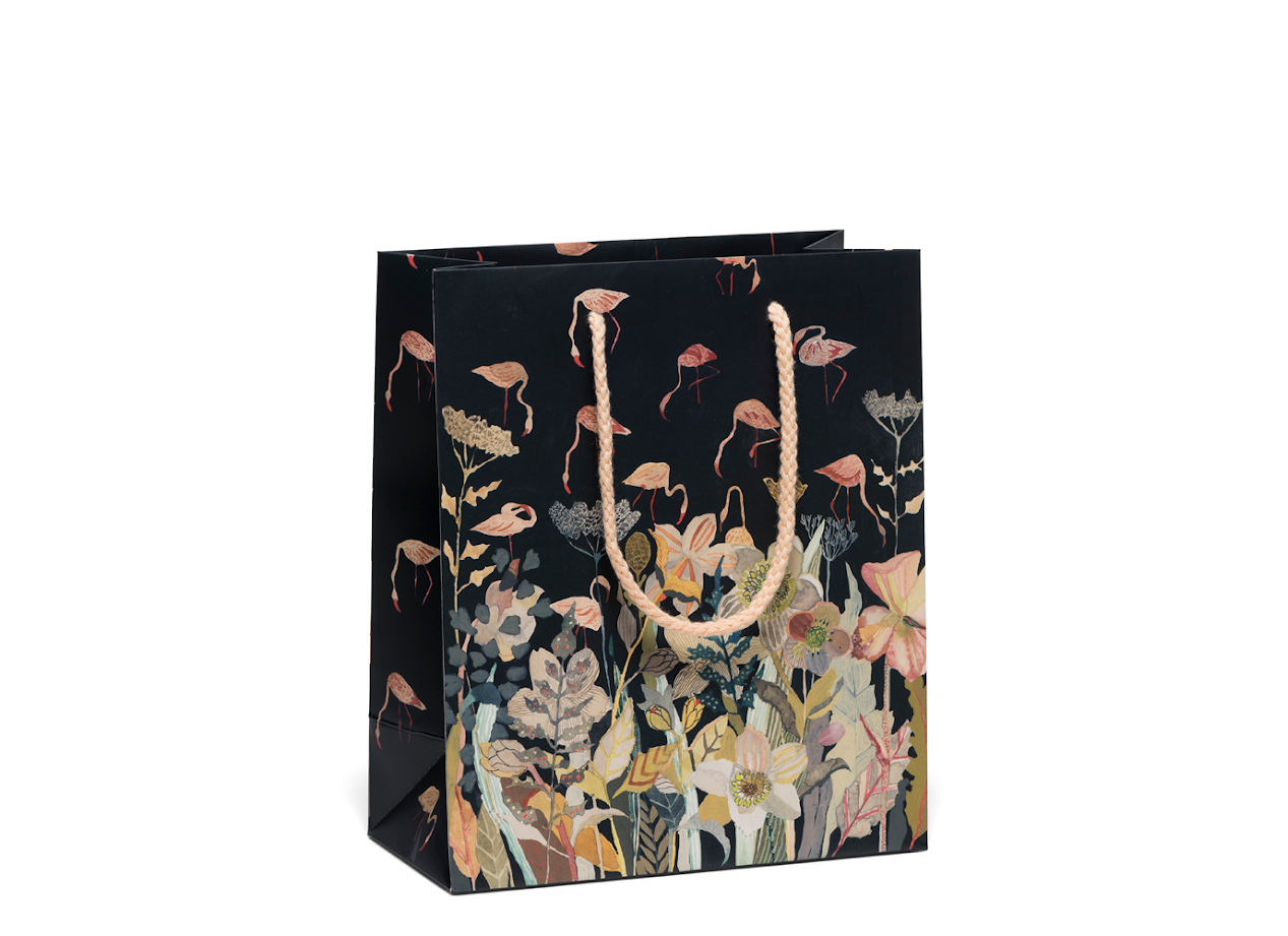 Red Cap Cards - Floral Flamingo gift bag