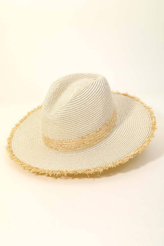 Anarchy Street - IV - Straw Braided Fringe Fedora Hat