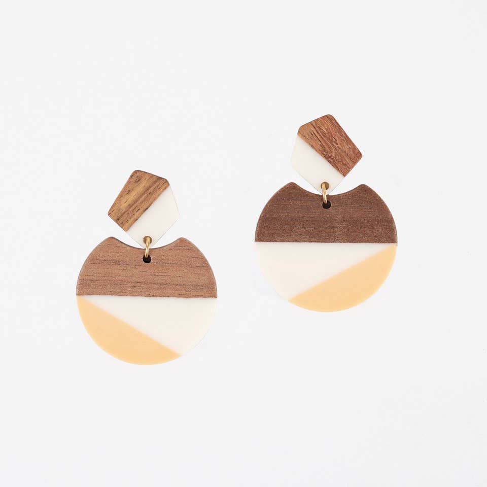 Altiplano - Geo Drop Post Earrings - Cream