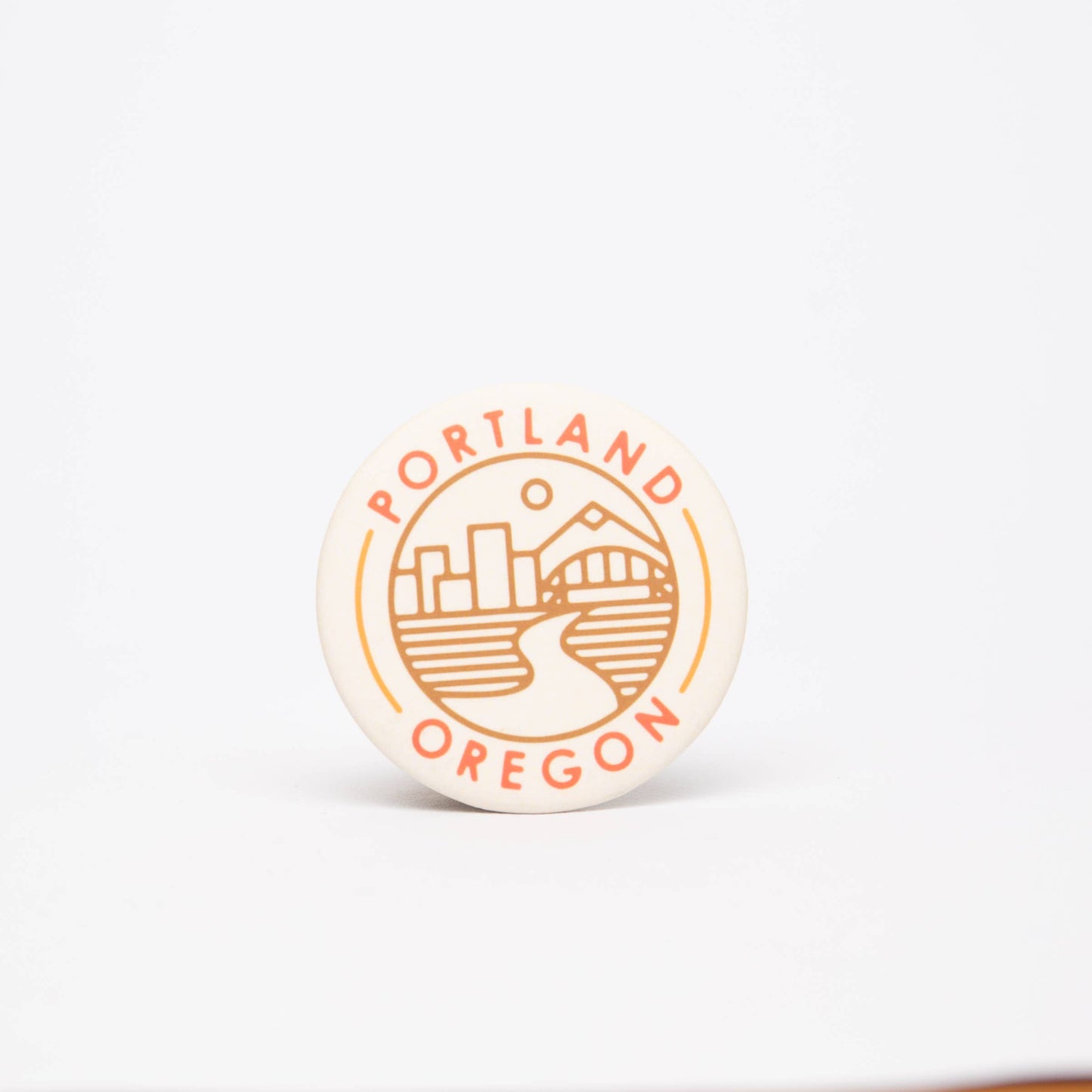 Tender Loving Empire - Retro Portland Skyline Round Magnet