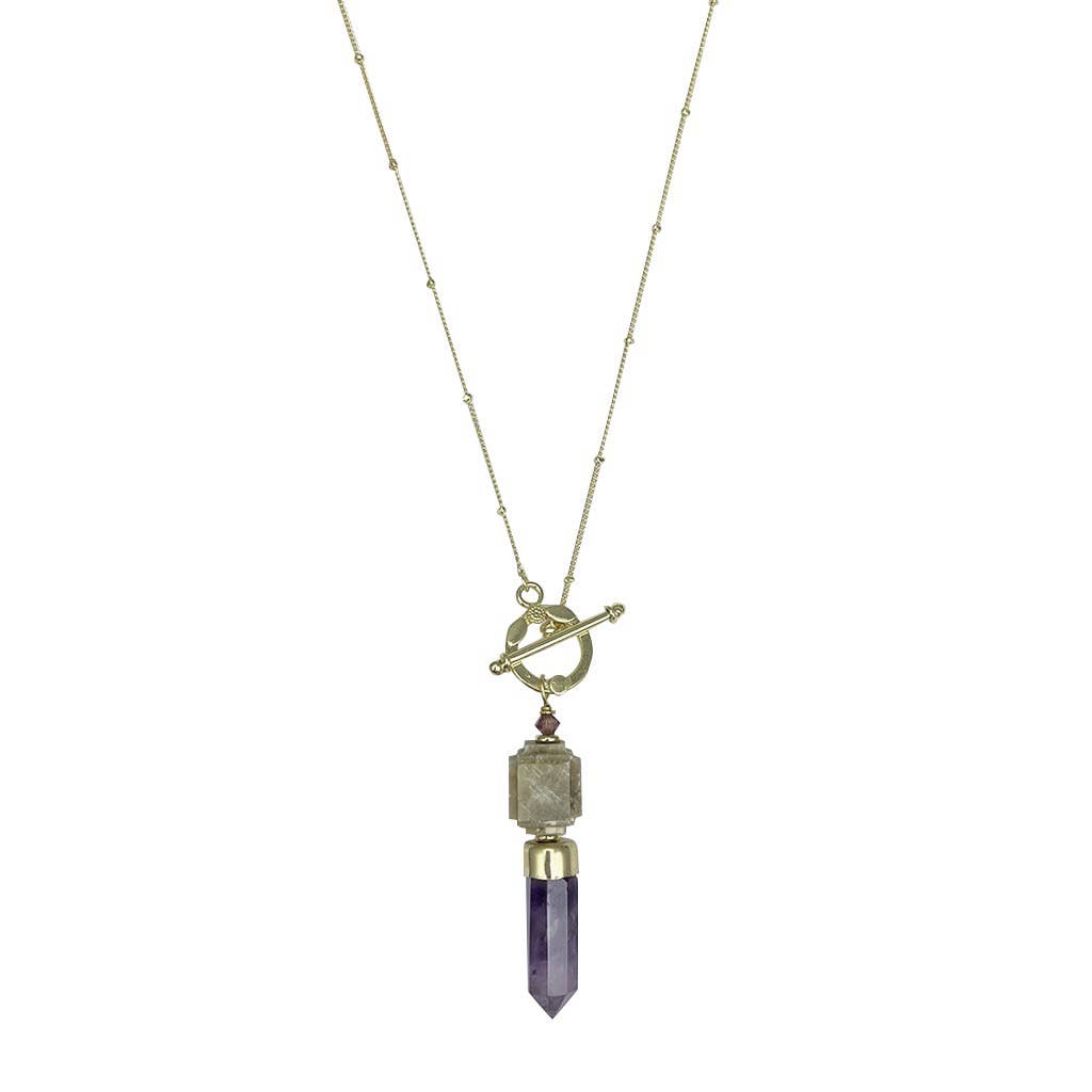 SLATE + SALT - Amethyst Lariat Necklace