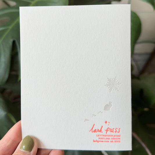 Peace Joy Love Doves and Holiday Branches Letterpress Card