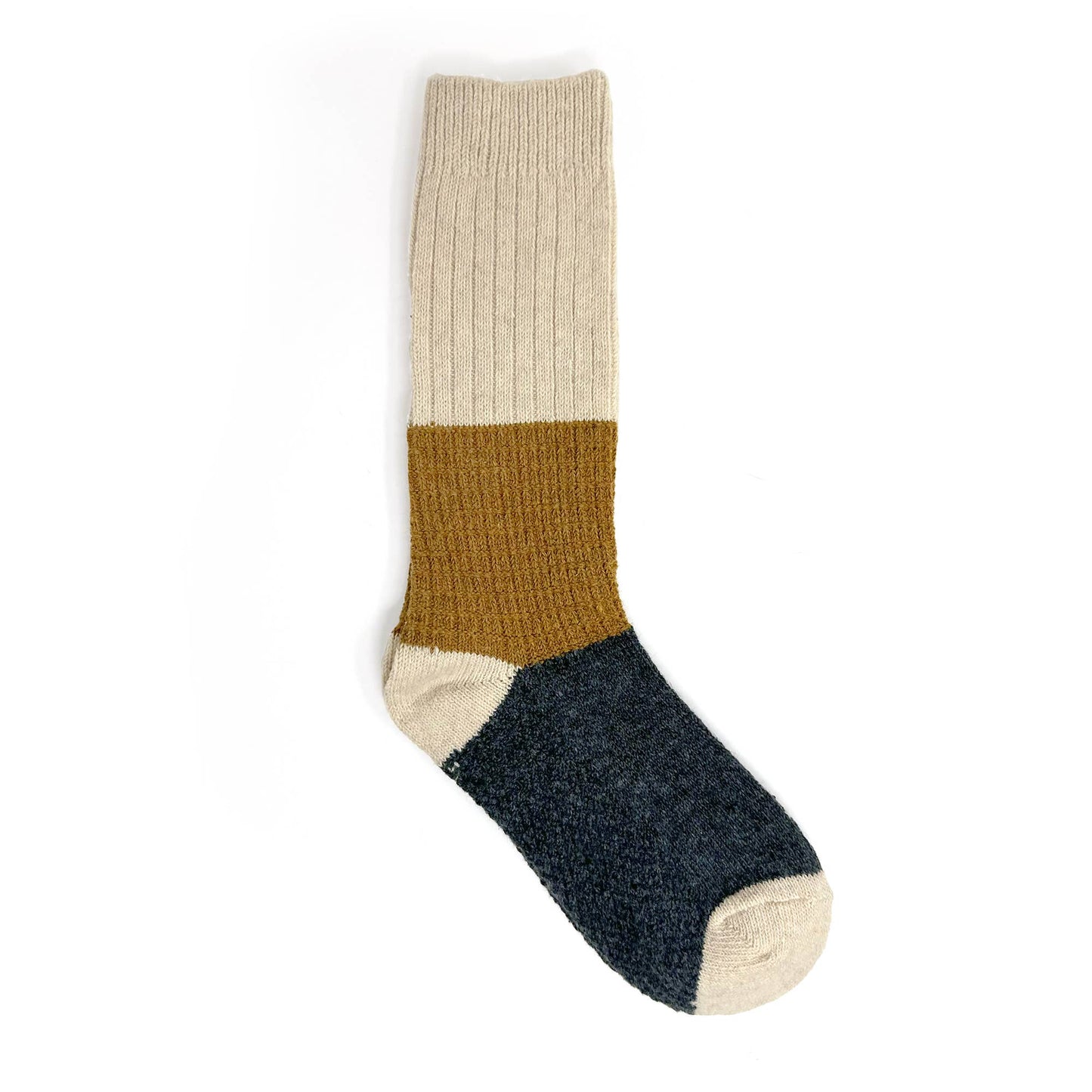 Ryder Color Block Socks: Beige / Red / Blue