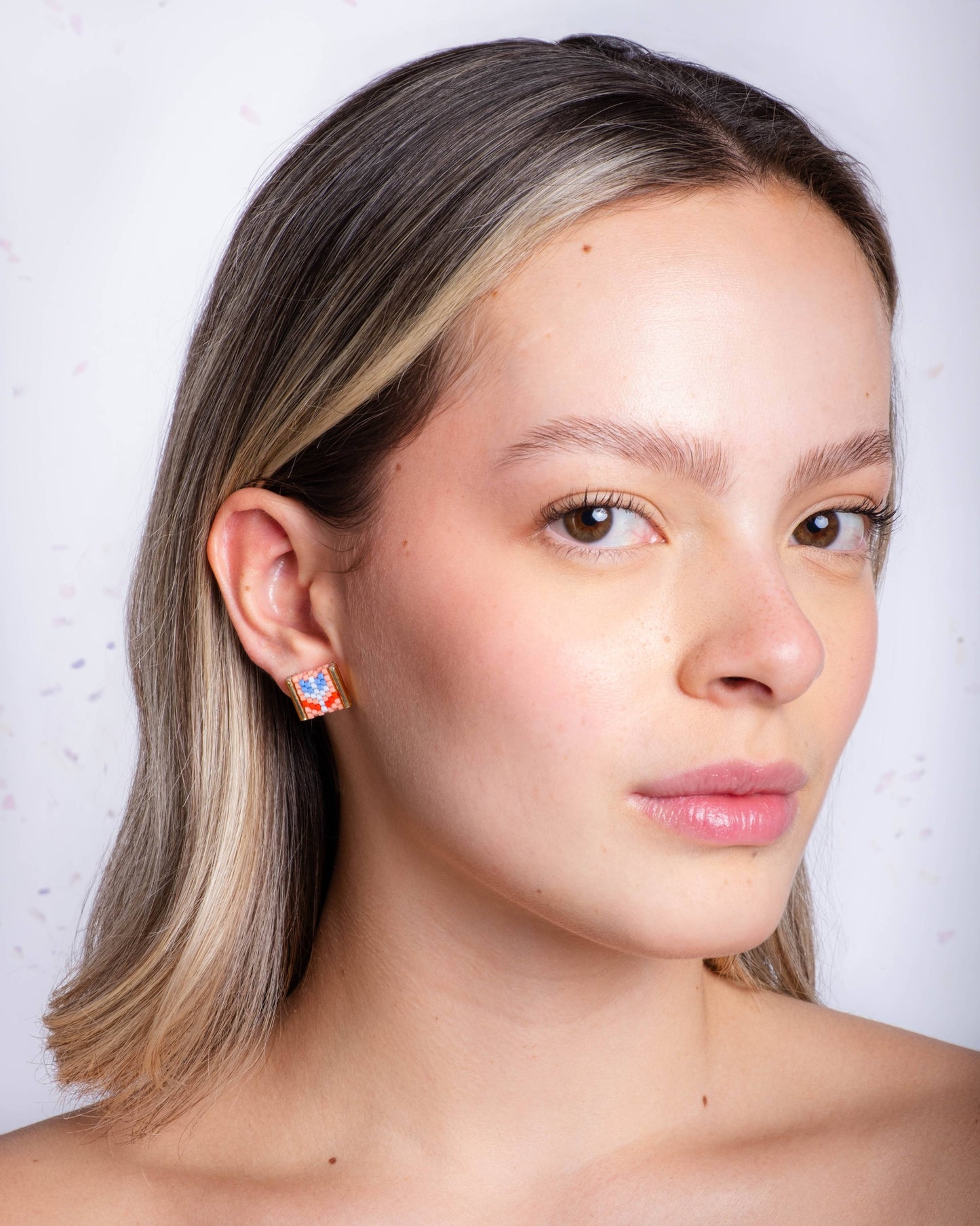 Mayana Designs Co - Beaded Handwoven Tulip Stud Pack (Teal/Citron)