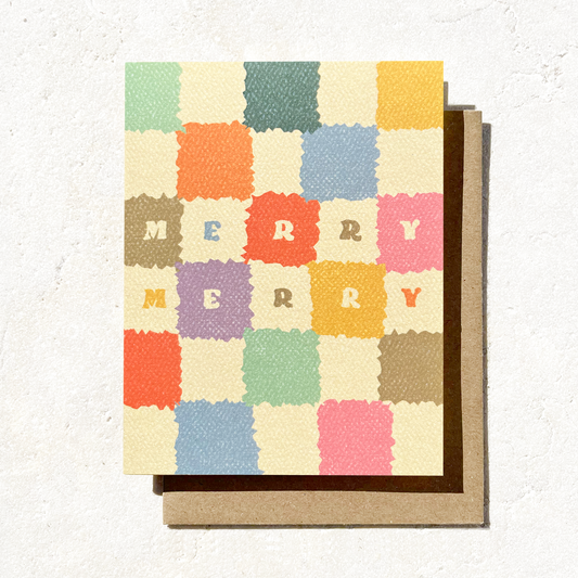 Daydream Prints - Merry Merry - Colorful Checker Christmas card