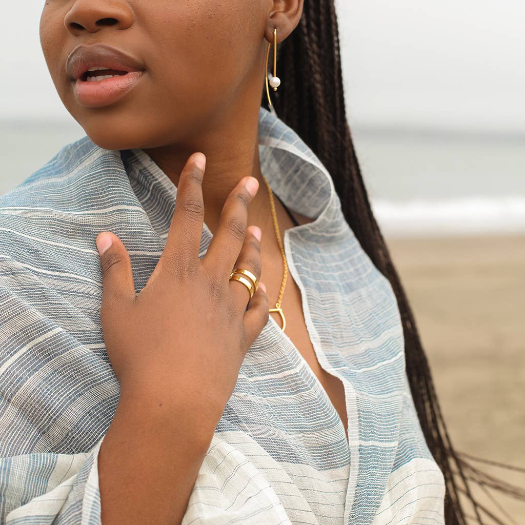 Geo Stripe Bombshell Ring: 7