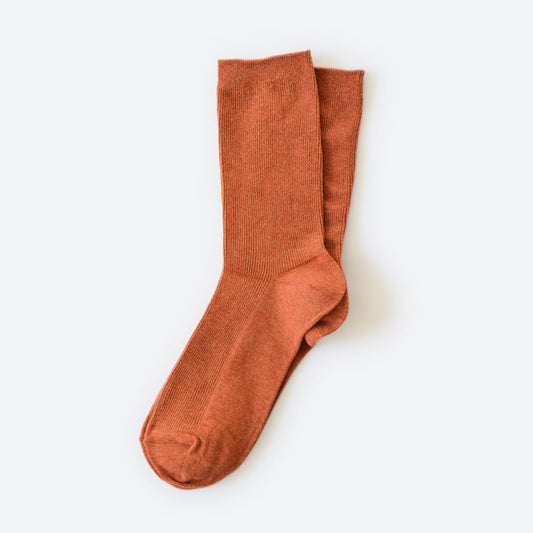 Hooray Sock Co. - Everyday Solid Crew Socks — Spice: Small (Women's 4 - 10)