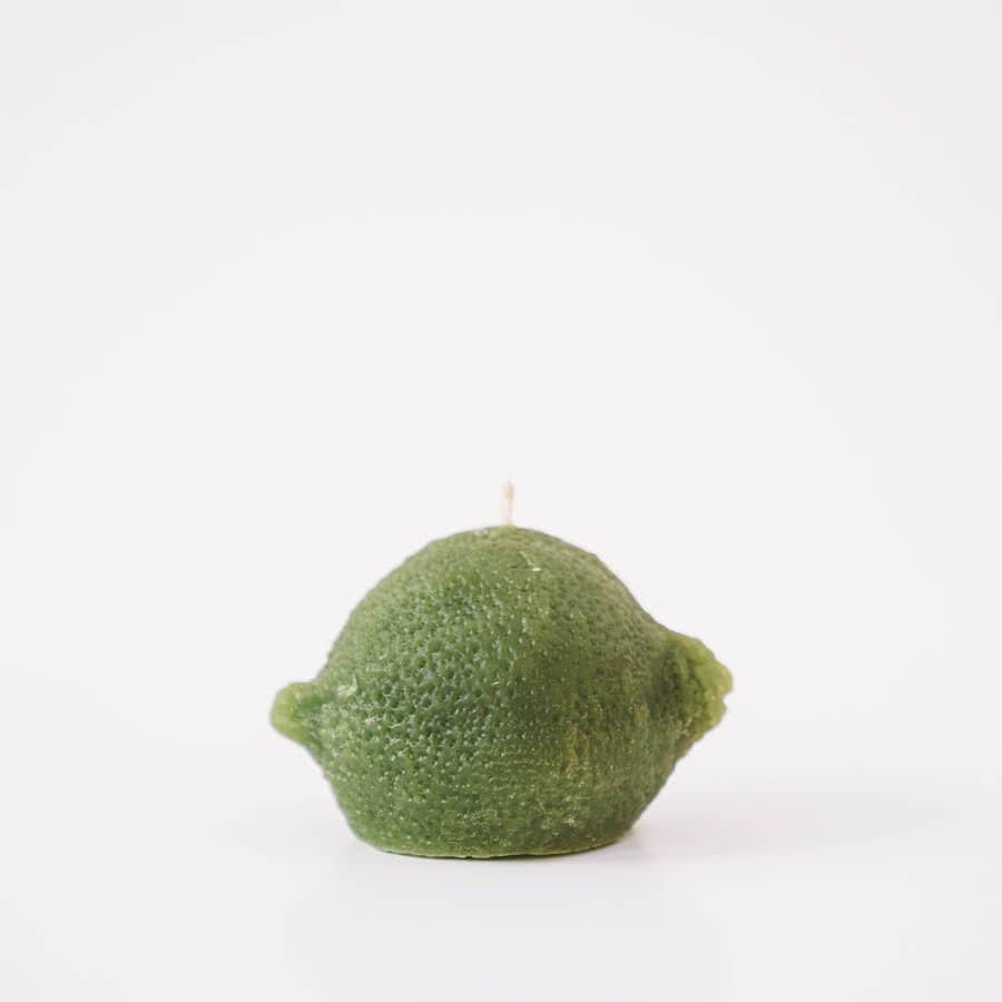 Happy Organics - Lemon or Lime Beeswax Candle: Yellow