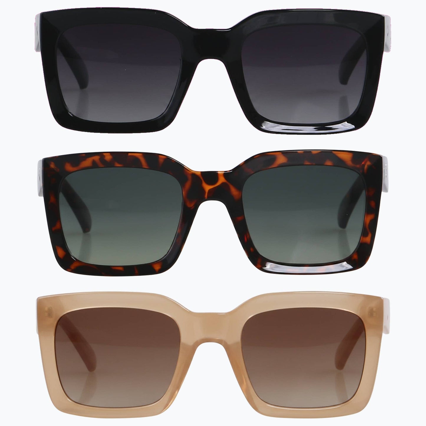 Jaxy Eyewear - Canyon - Classic Polarized Square Sunglasses for Women & Men: Sand