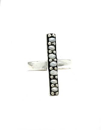 Tiger Mountain Jewelry - Setting The Bar Sterling Silver Pearl Ring: 6