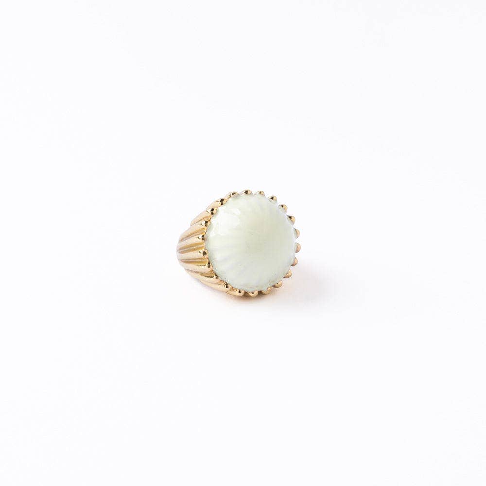 INK + ALLOY - Isabella Enamel Cocktail Ring Ivory - Adjustable Size Wholesale