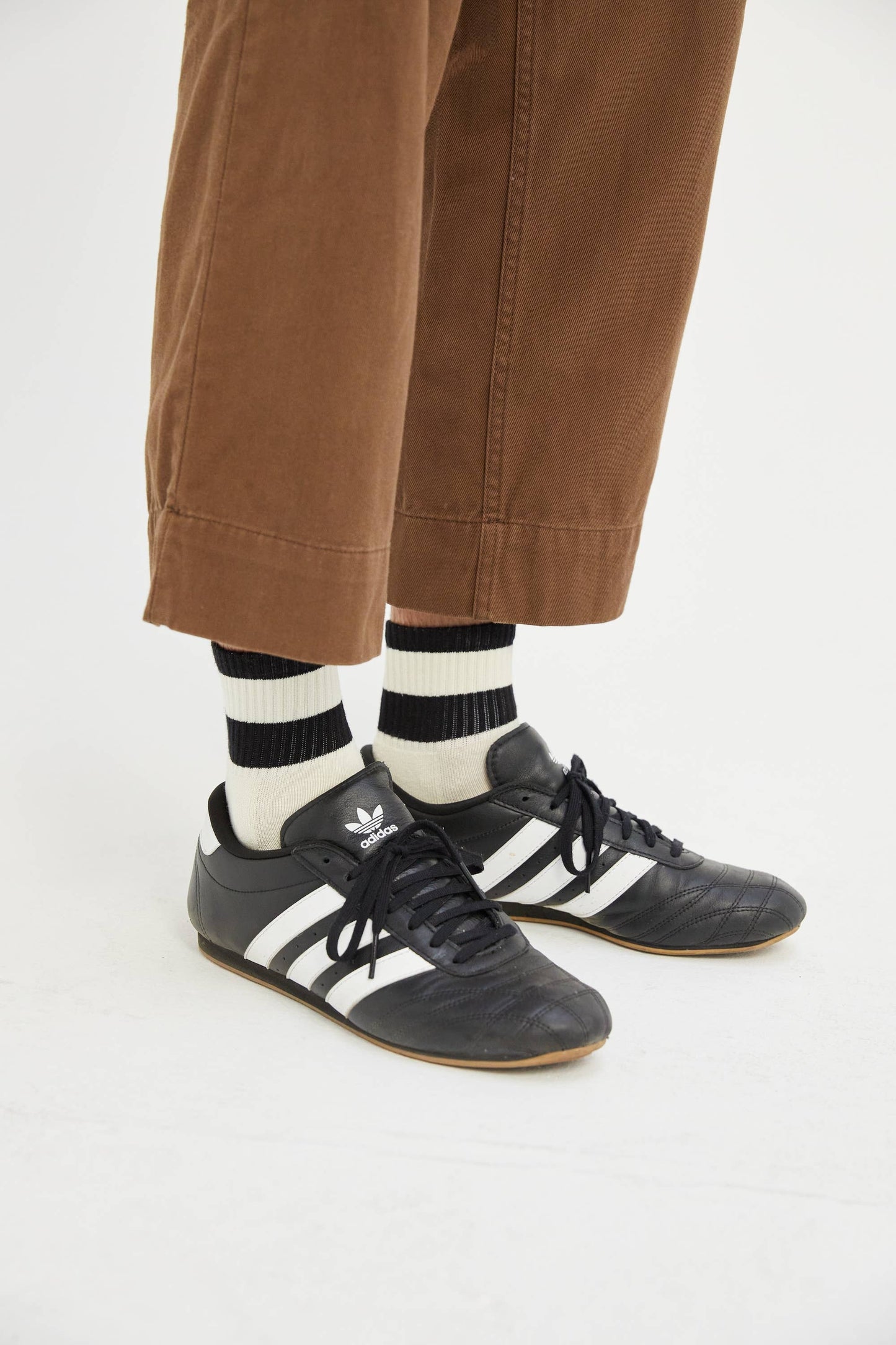 Striped Quarter Socks: Rust