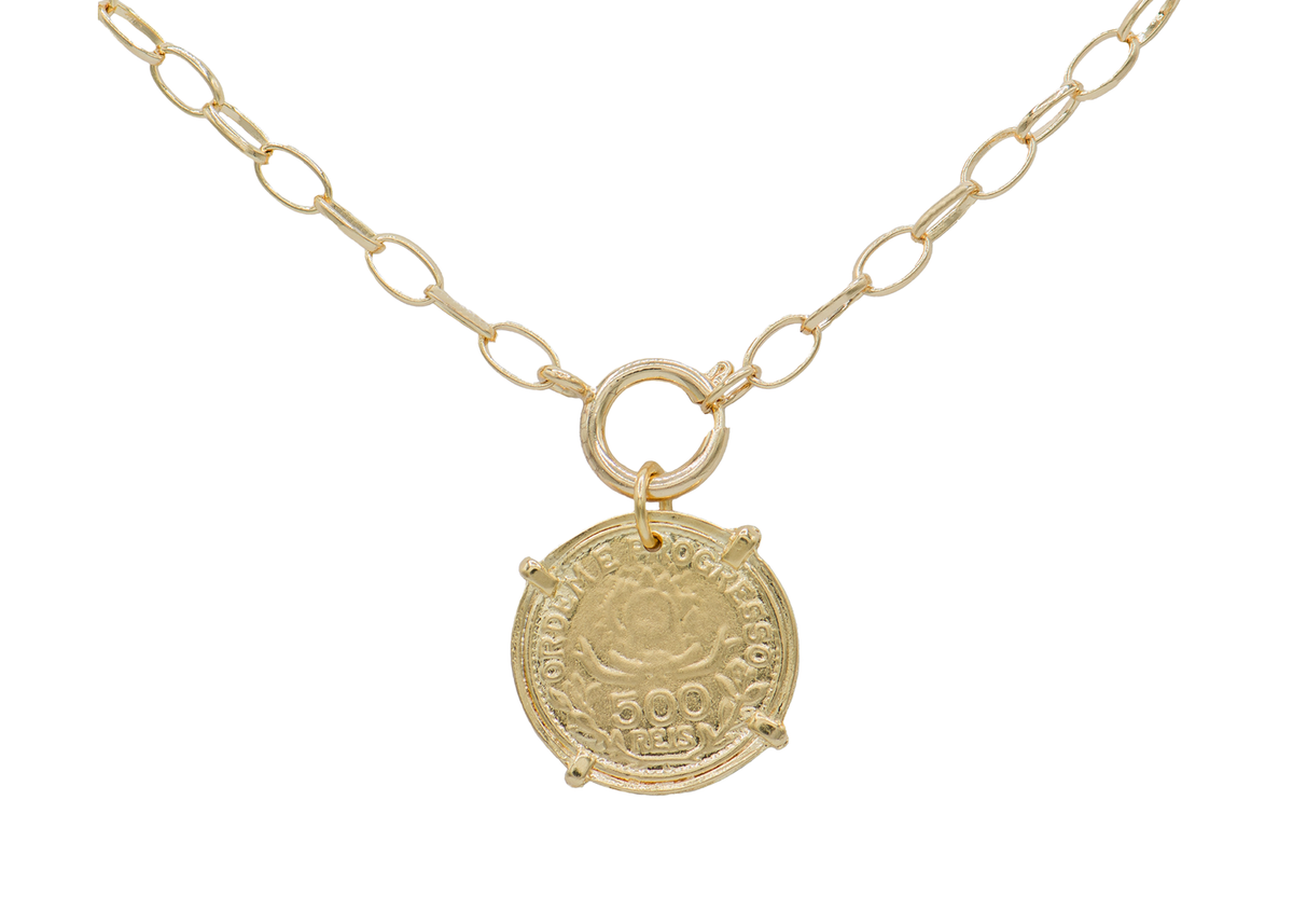 Marcia Moran - Novalie 18k Gold Plated Vintage Coin Pendant Necklace