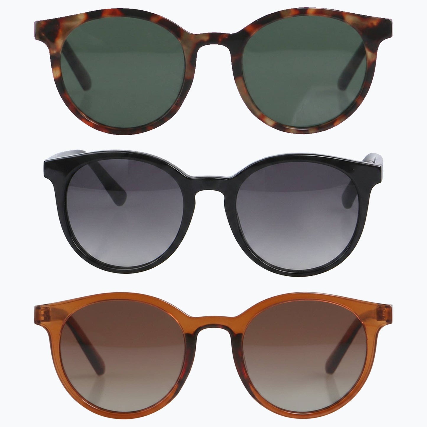 Jaxy Eyewear - Havana Haze - Polarized Round Sunglasses for Women & Men : Brown
