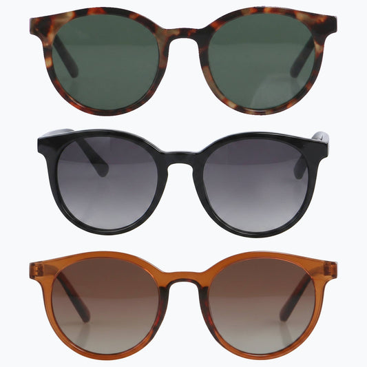 Jaxy Eyewear - Havana Haze - Polarized Round Sunglasses for Women & Men : Brown