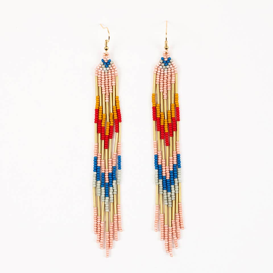 Free Spirit Fringe Earrings: Deep Pop